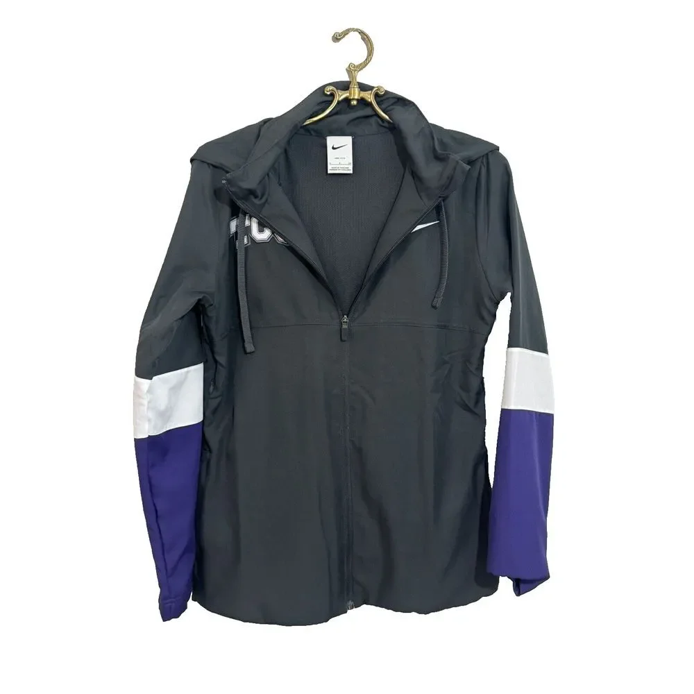Nike TCU Horned Frogs Full Zip Mens S Pullover Gray Dri Fit